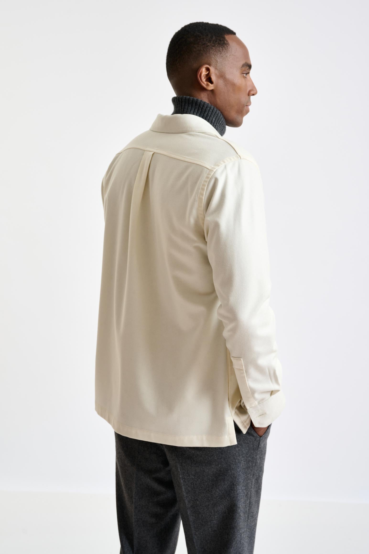 Off-White Super 100's Wool Overshirt Flannel & Saxony — detail 3
