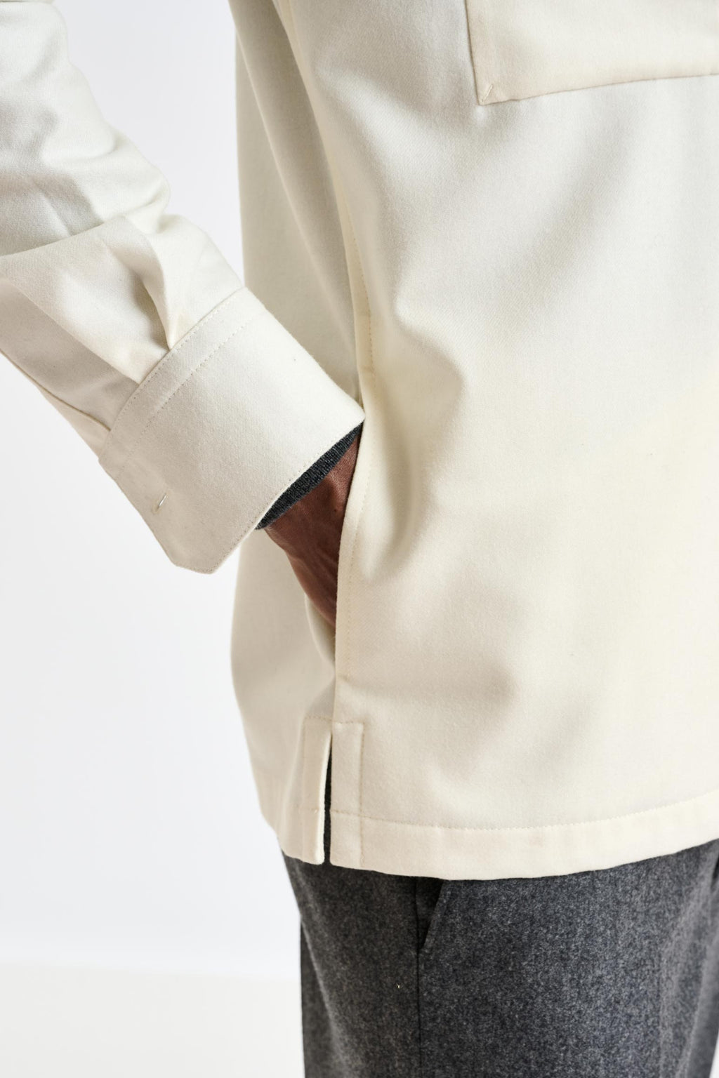 Off-White Super 100's Wool Overshirt Flannel & Saxony — detail 1
