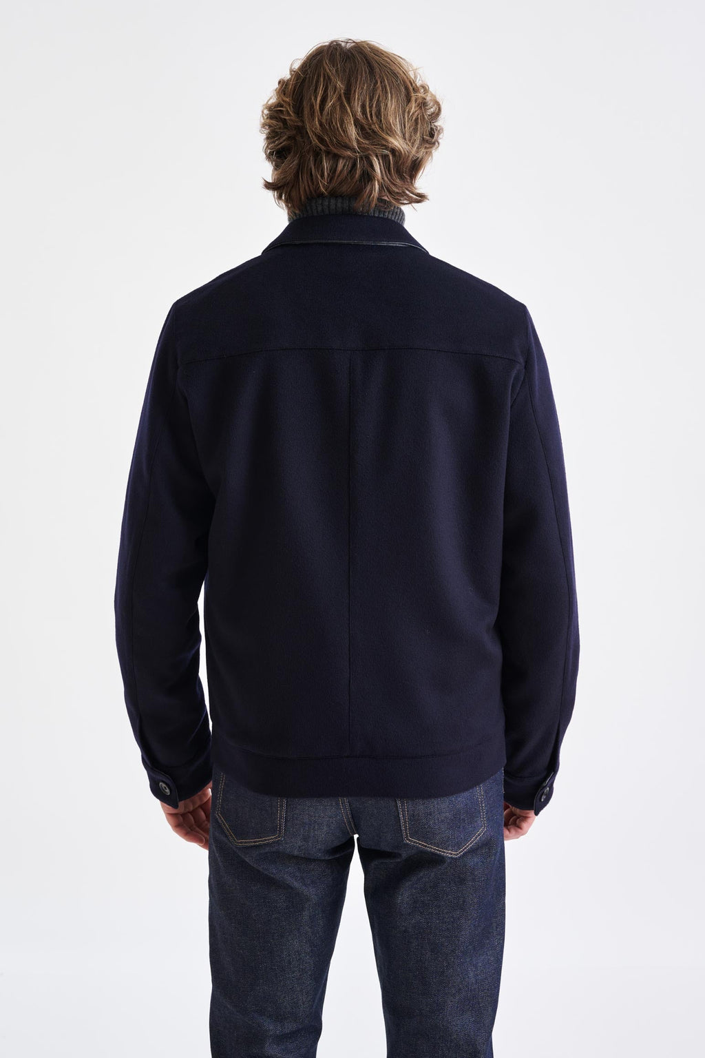 Navy Wool Warwick Jacket Zeus — detail 7