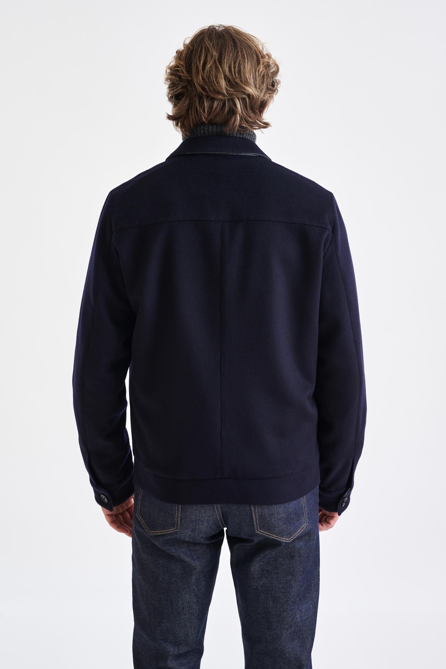 Navy Wool Warwick Jacket Zeus — detail 7