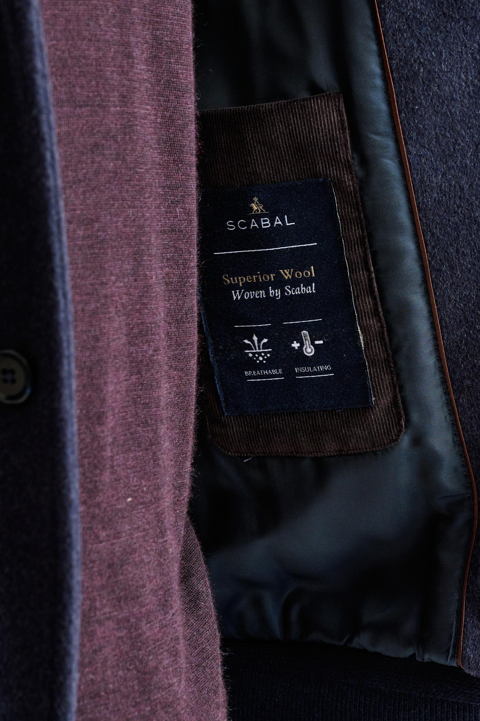 Midnight Blue Wool Warwick Bomber Jacket Zeus — detail 5