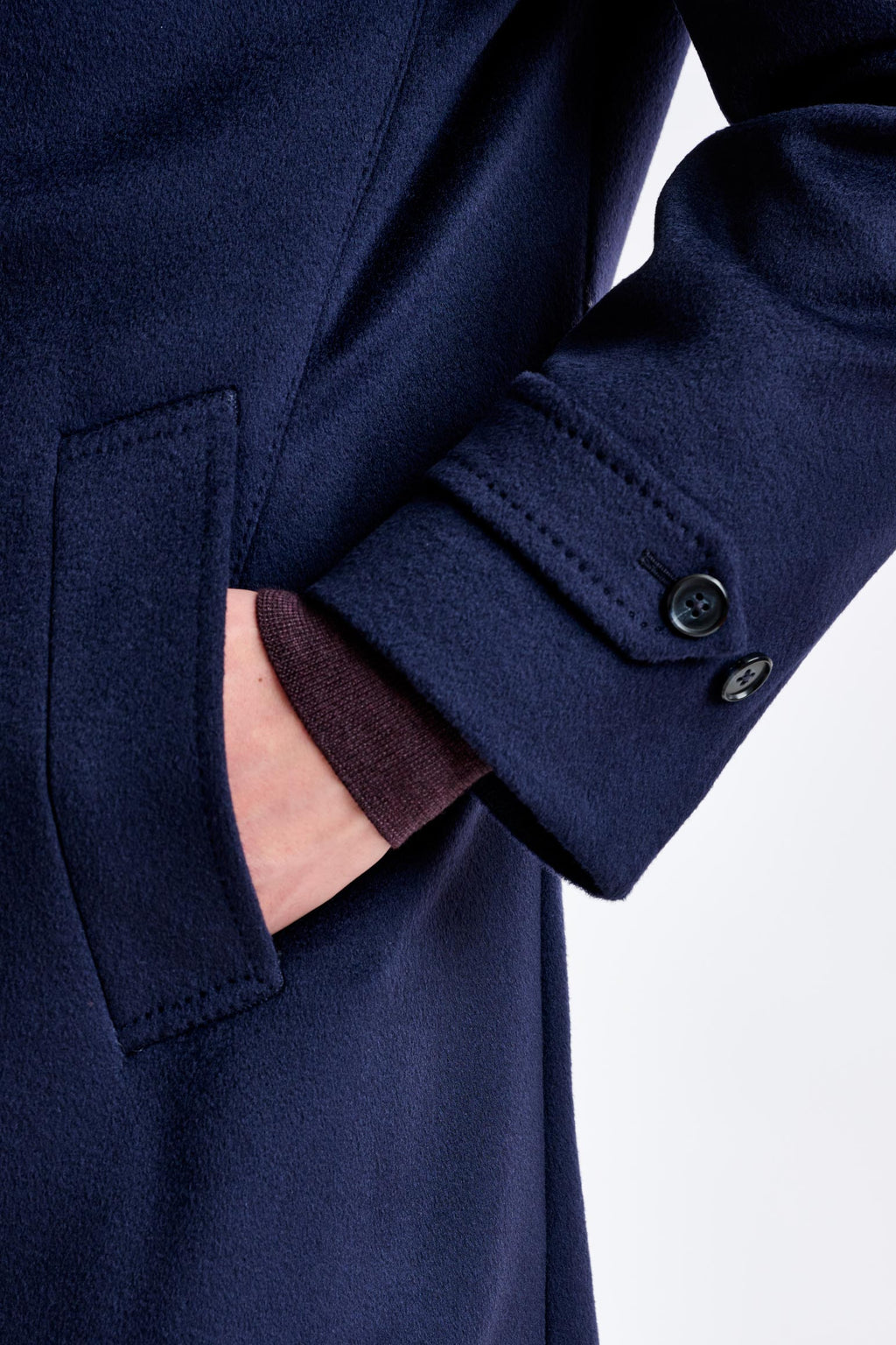 Navy Wool Leeds Coat Zeus — detail 3