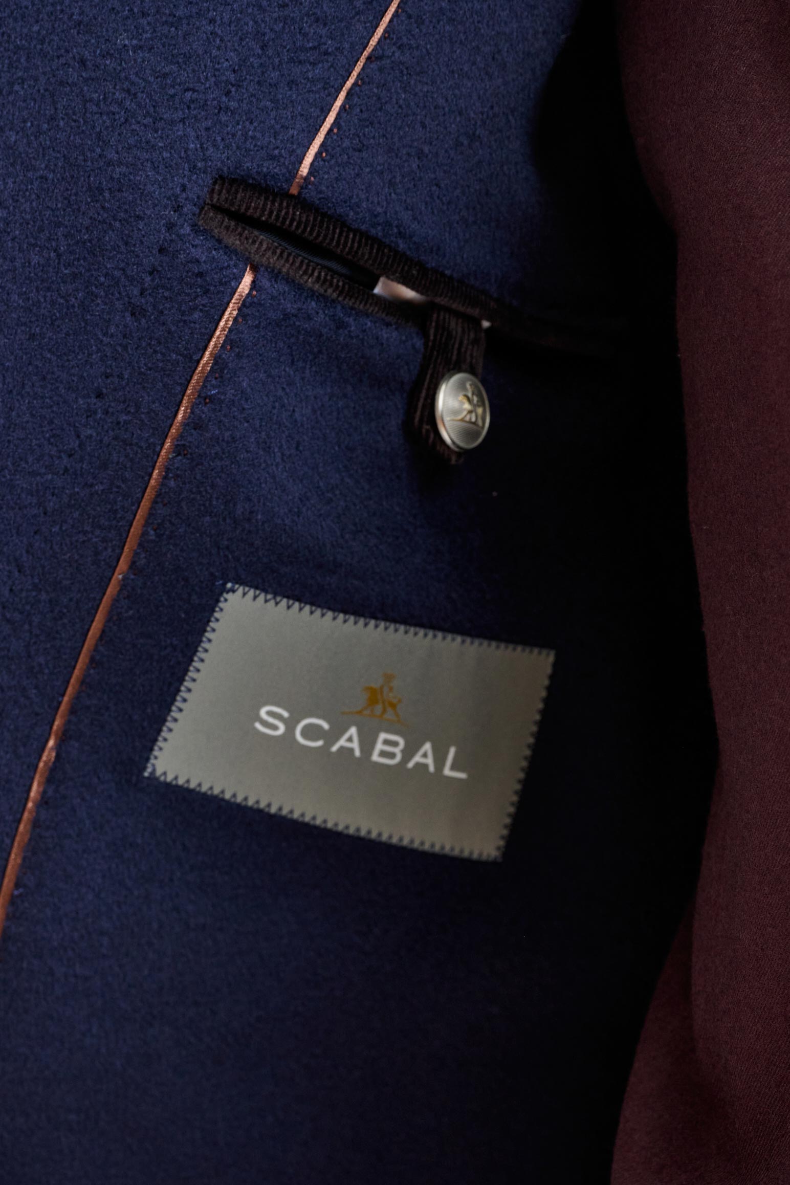 Navy Wool Leeds Coat Zeus — detail 6