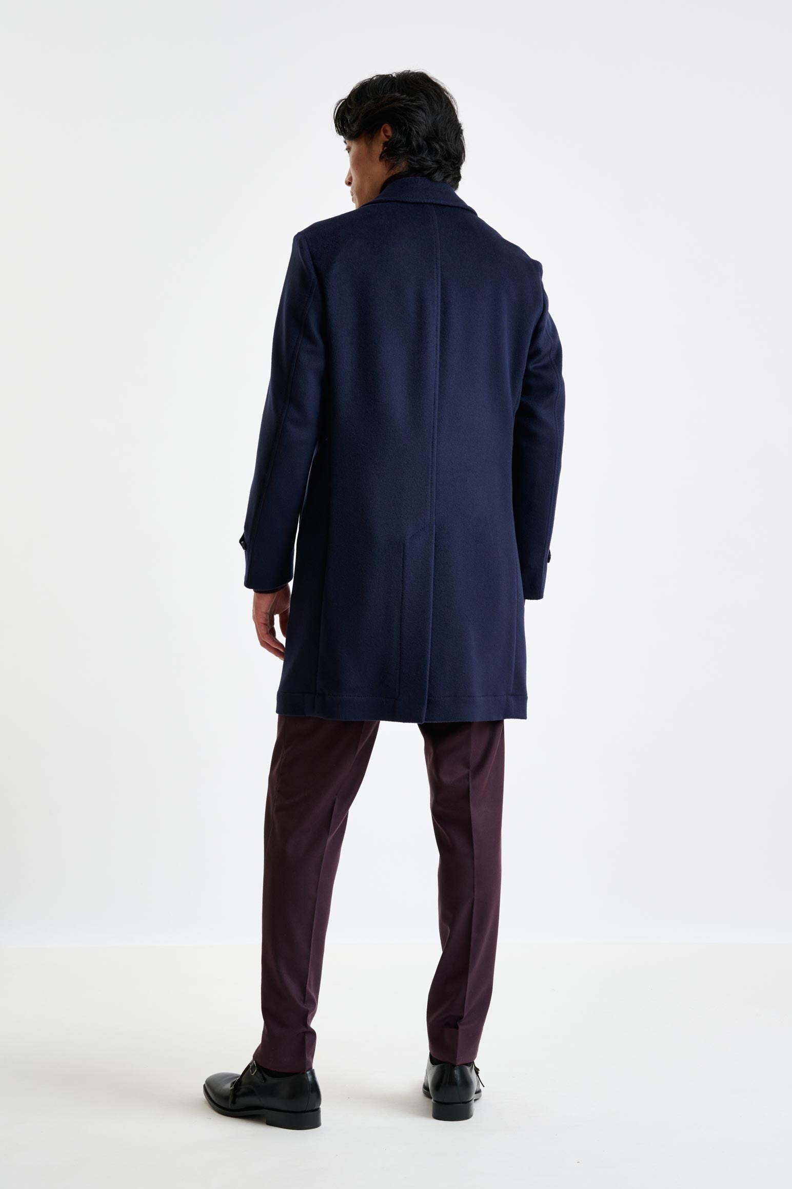 Navy Wool Leeds Coat Zeus — detail 4