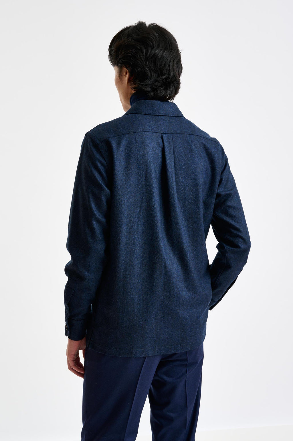 Navy Wool Overshirt Zeus — detail 4