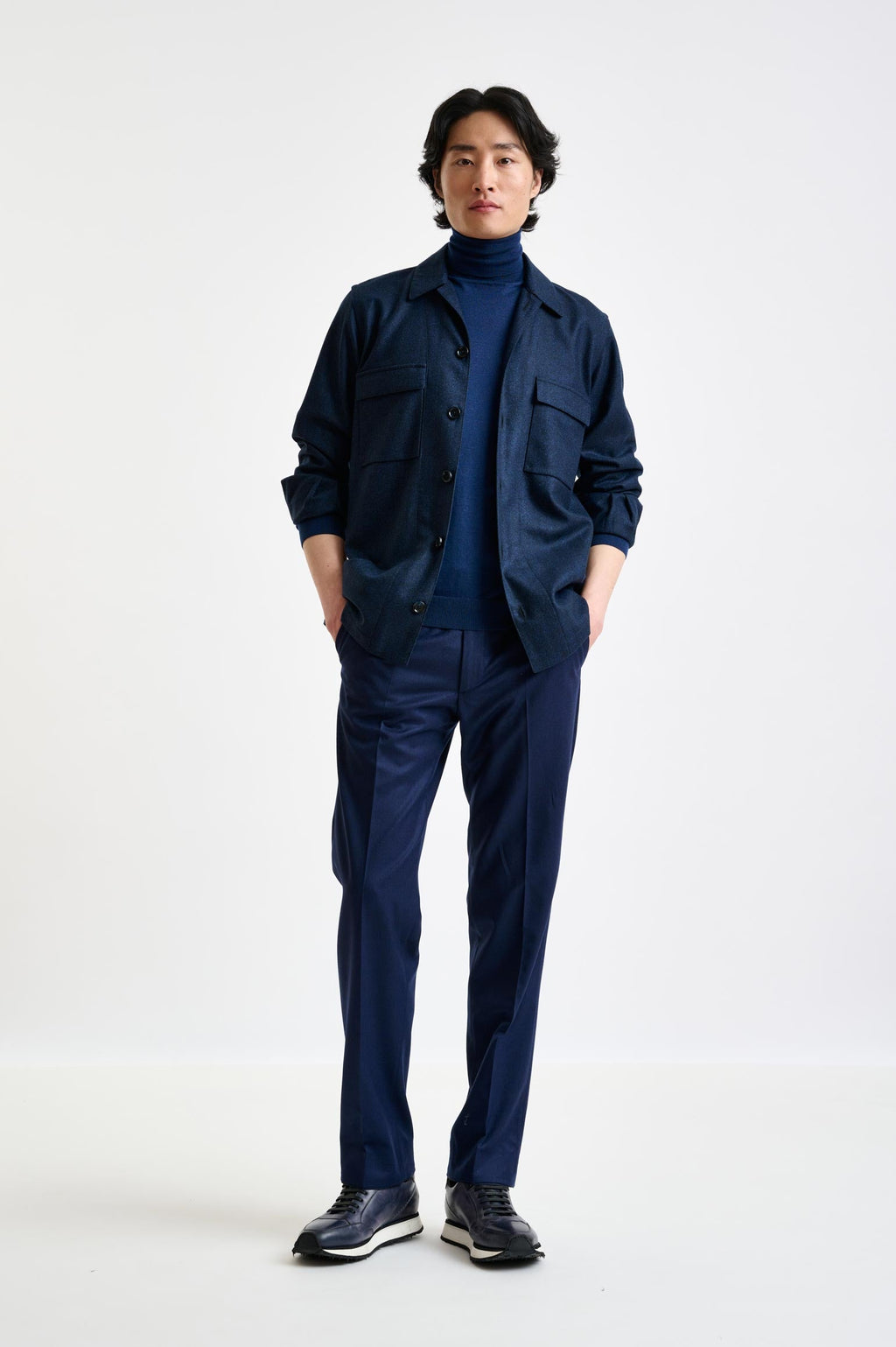Navy Wool Overshirt Zeus — detail 5