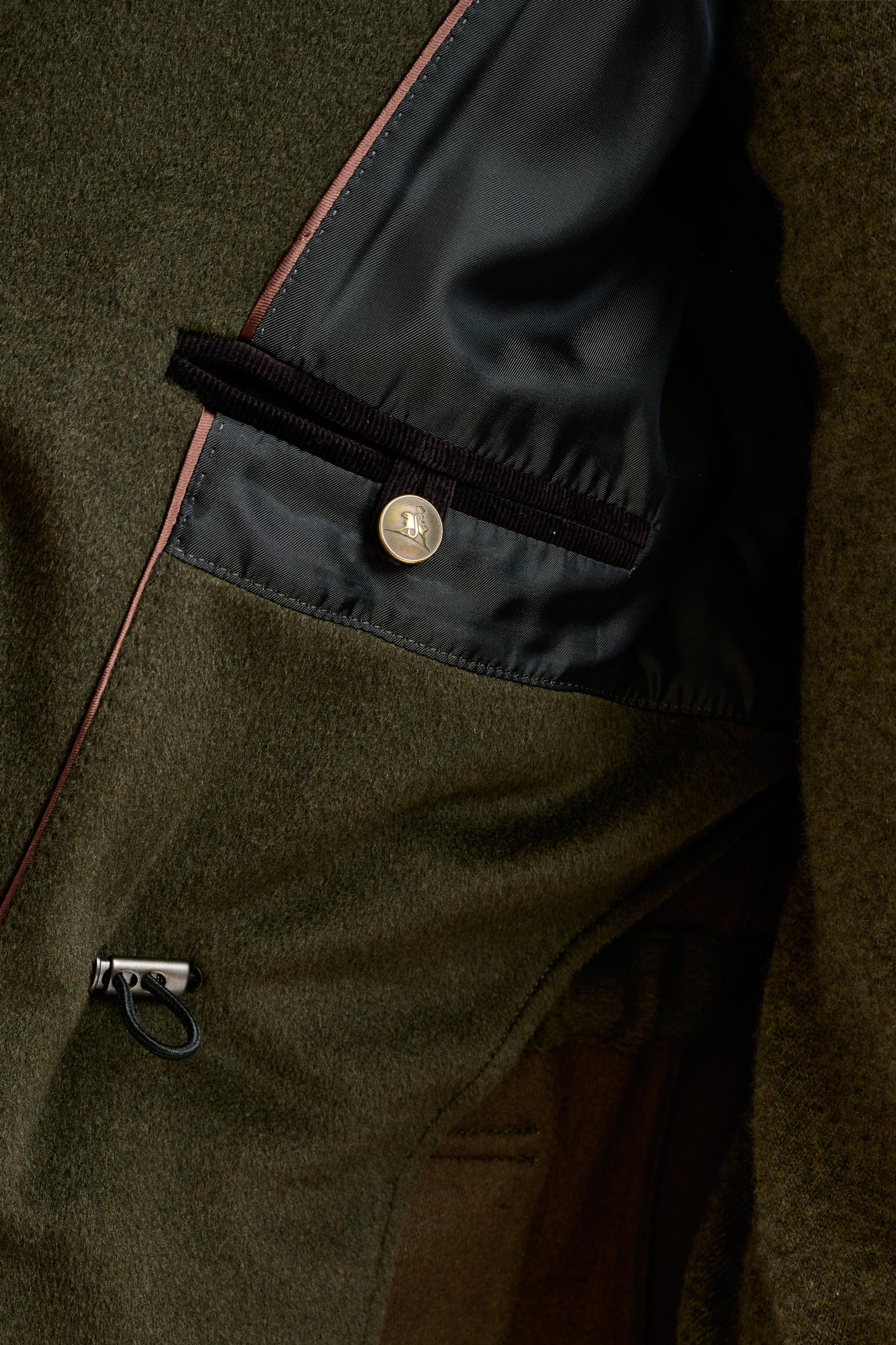 Green Wool Dartmoor Field Jacket Zeus — detail 6