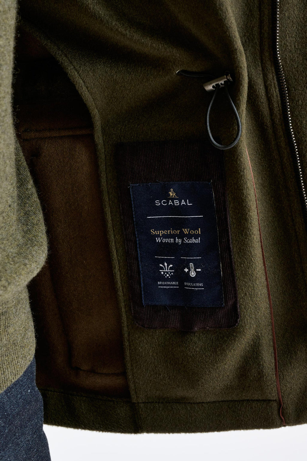 Green Wool Dartmoor Field Jacket Zeus — detail 1