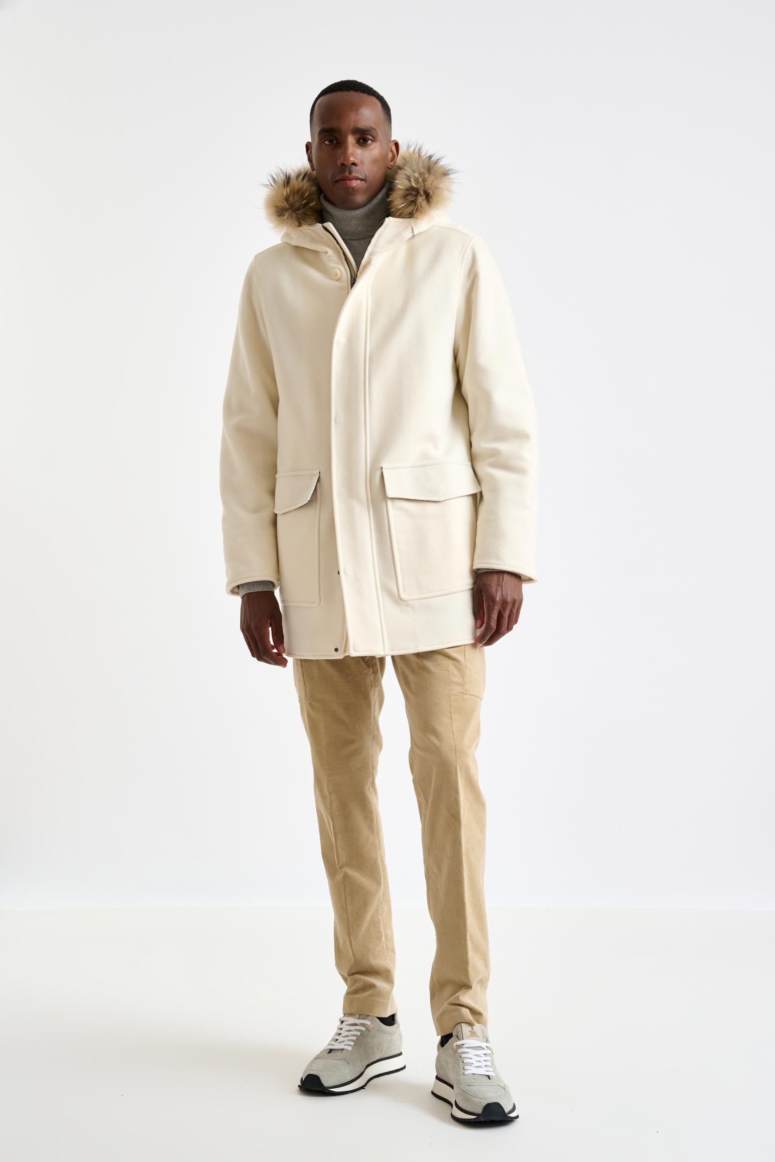 Beige Wool Bedford Parka Zeus — detail 1
