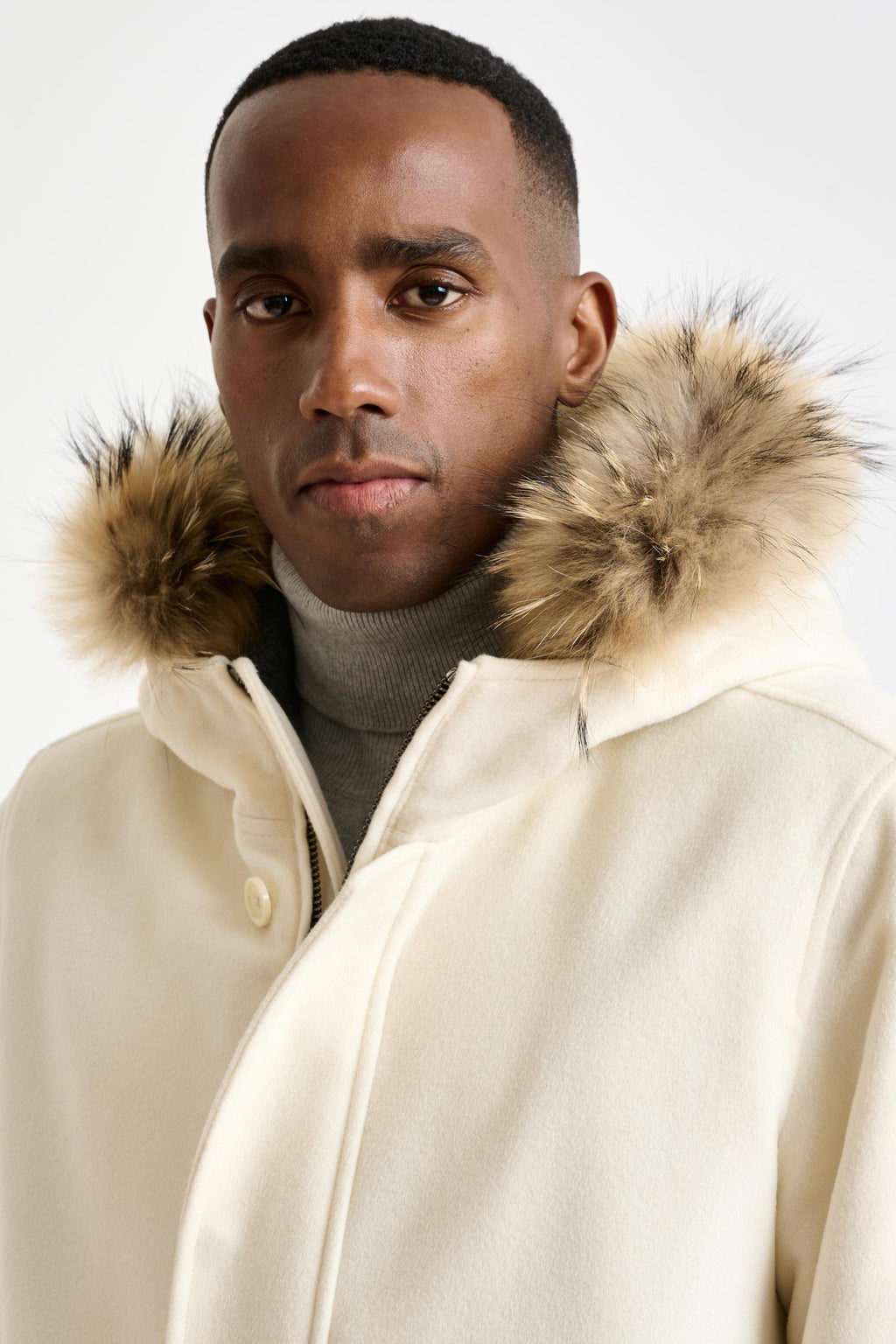 Beige Wool Bedford Parka Zeus — detail 4