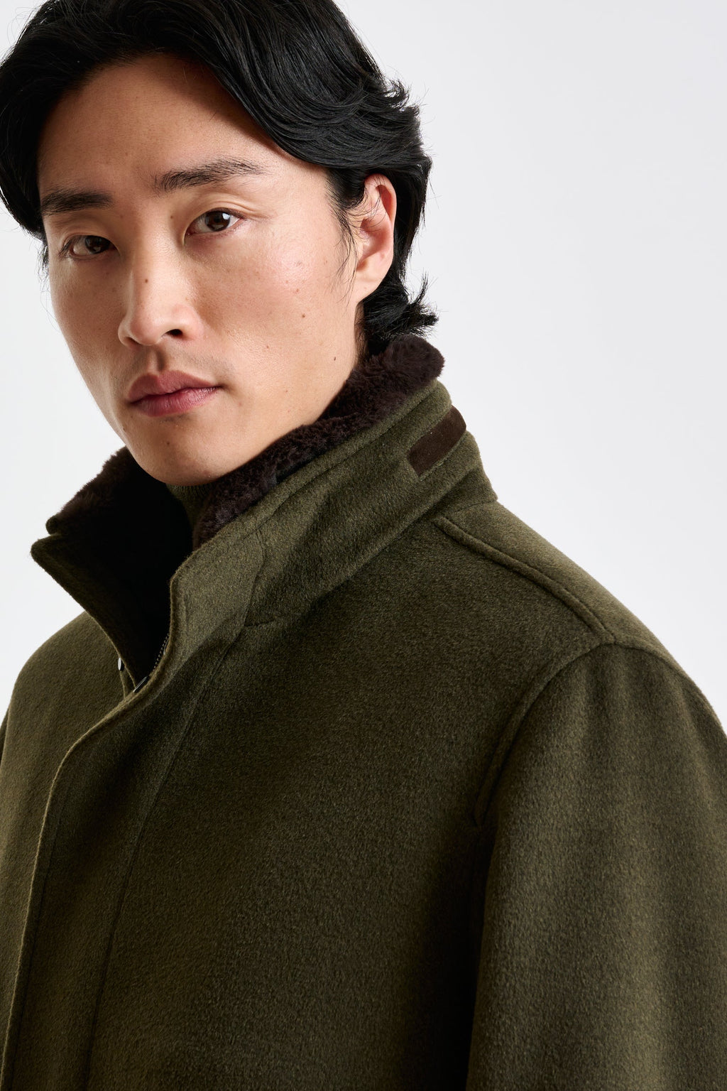 Olive Green wool York Field Jacket Zeus — detail 1