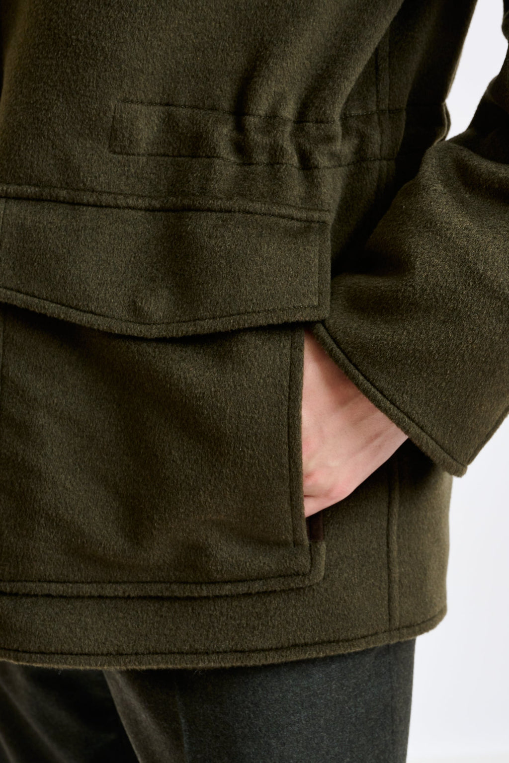 Olive Green wool York Field Jacket Zeus — detail 2