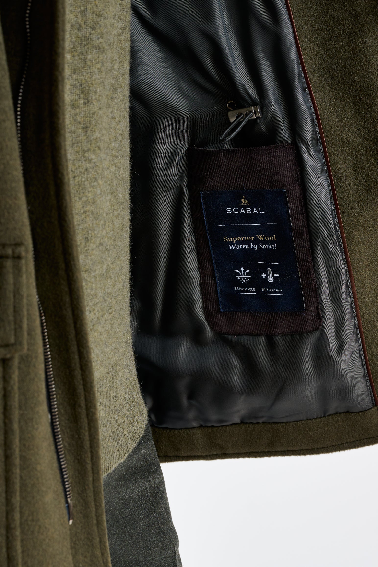 Olive Green wool York Field Jacket Zeus — detail 3