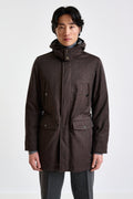 Brown 100% Tech Wool Flannel Bedford Parka