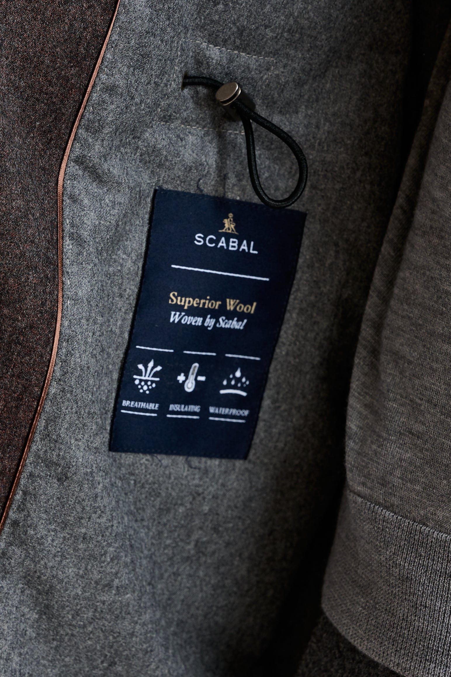 Brown 100% Tech Wool Flannel Bedford Parka — detail 4