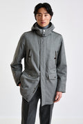Grey 100% Tech Wool Flannel Bedford Parka