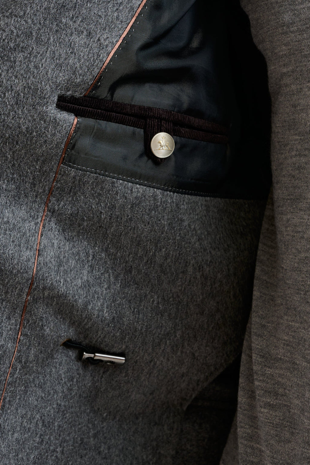 Grey 100% Tech Wool Flannel Bedford Parka — detail 4