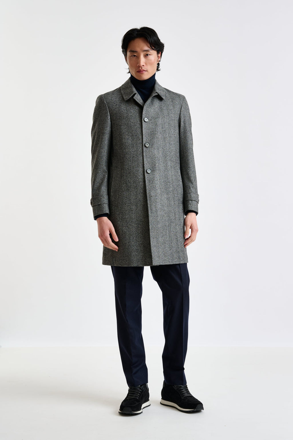 Grey Wool Leeds Coat Zeus — detail 2