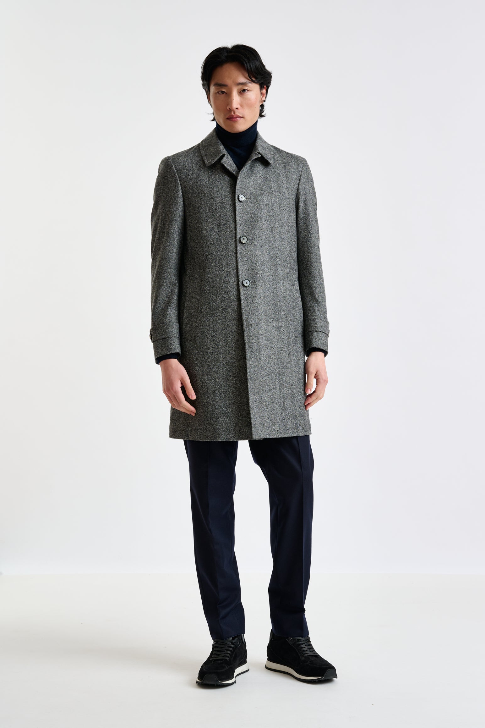 Grey Wool Leeds Coat Zeus — detail 2