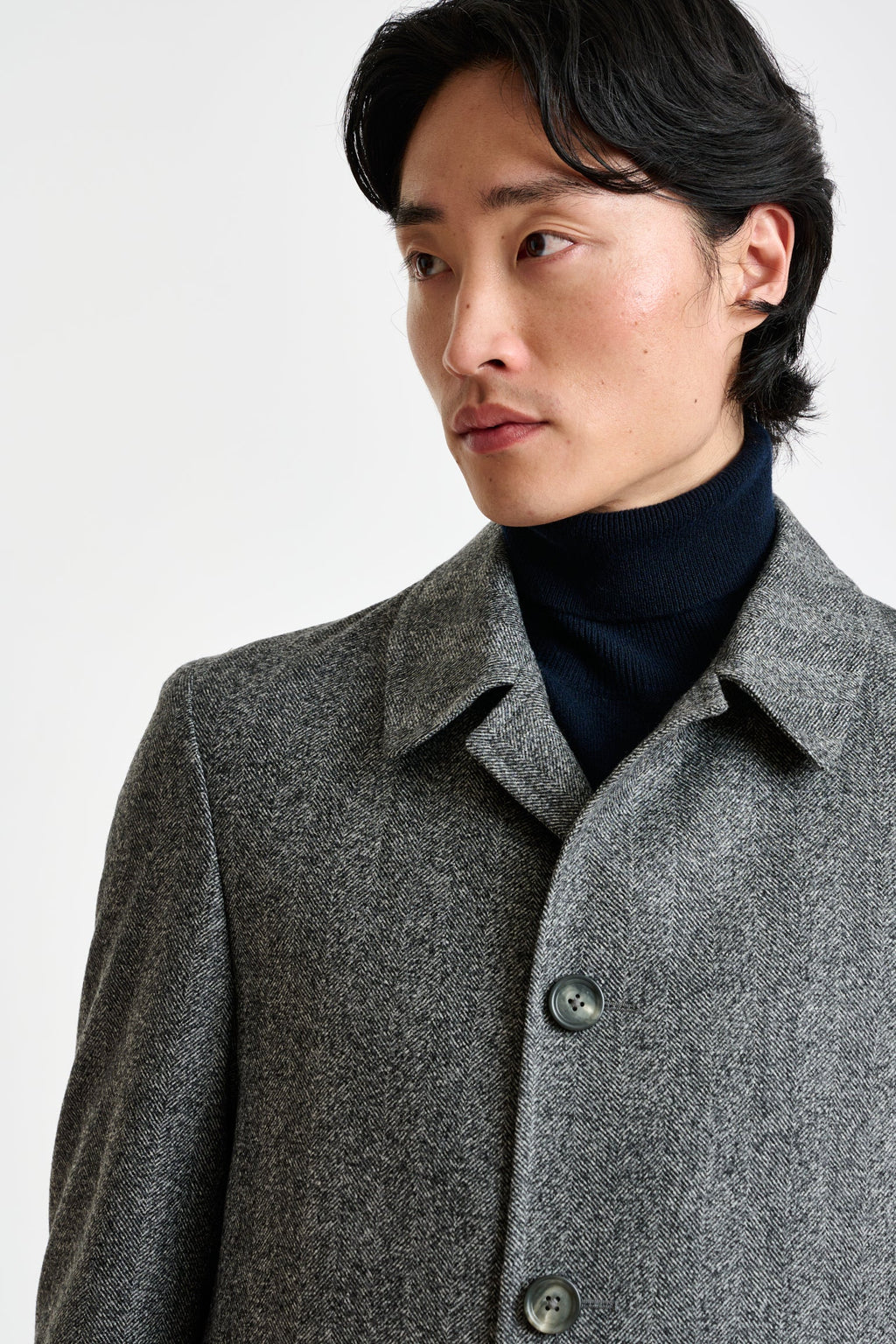 Grey Wool Leeds Coat Zeus — detail 1