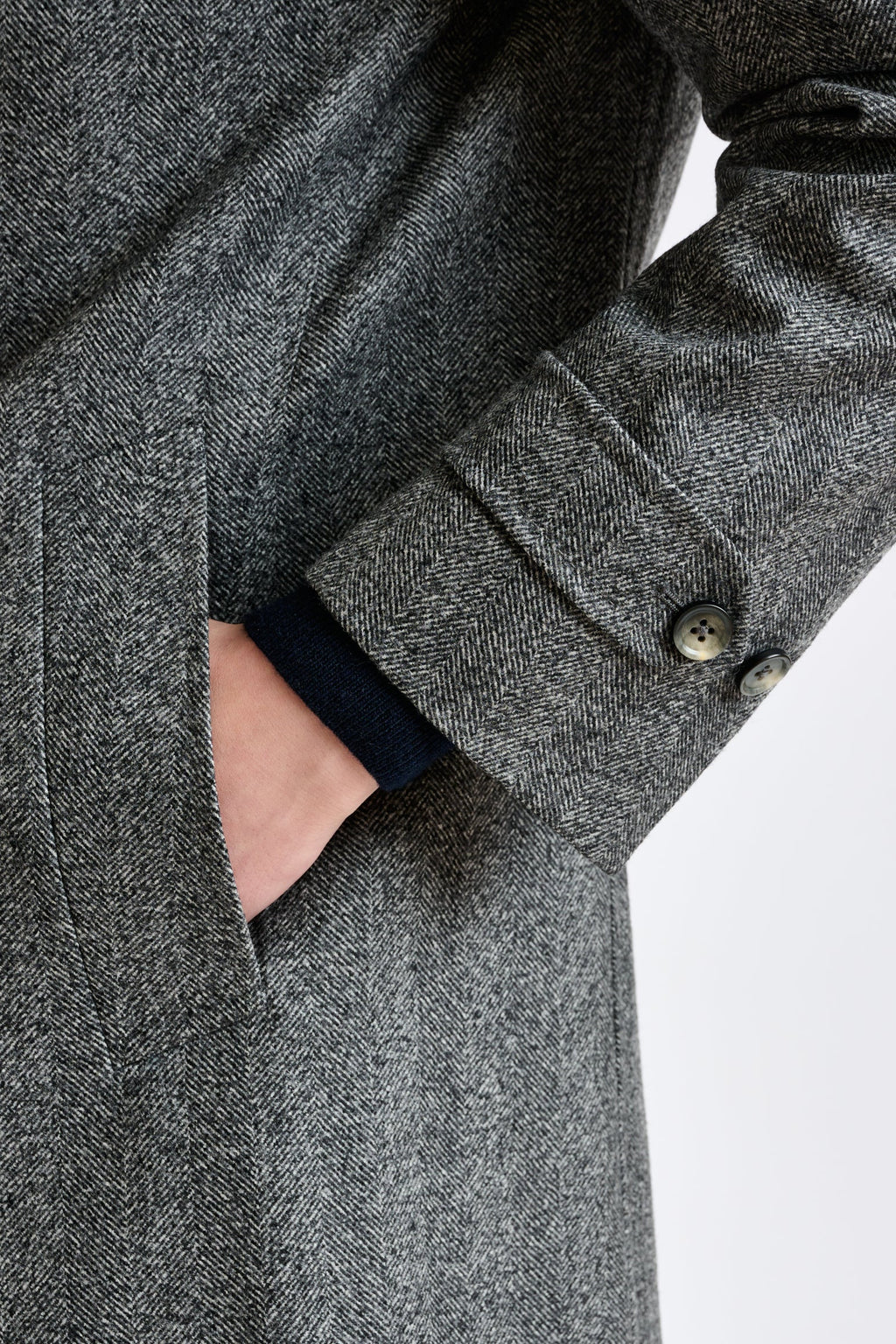 Grey Wool Leeds Coat Zeus — detail 4