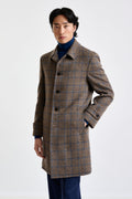 Brown Check Wool Leeds Coat