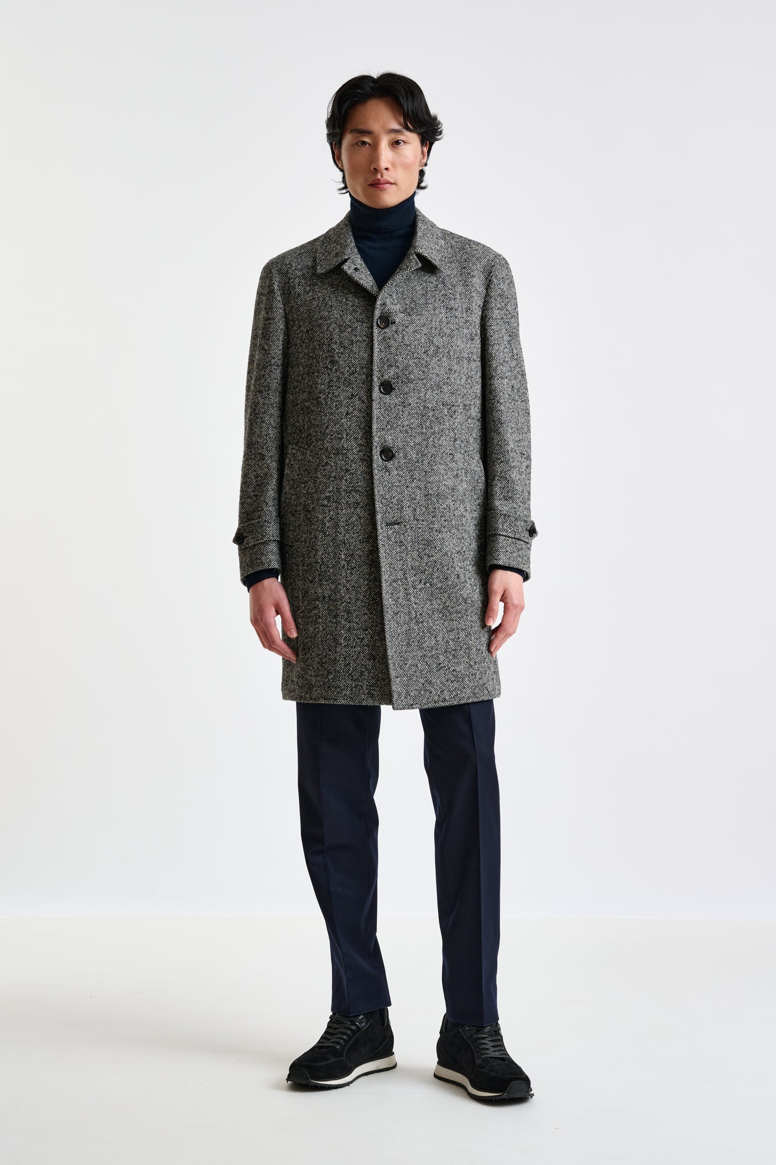 Grey Melange Wool Leeds Coat — detail 2