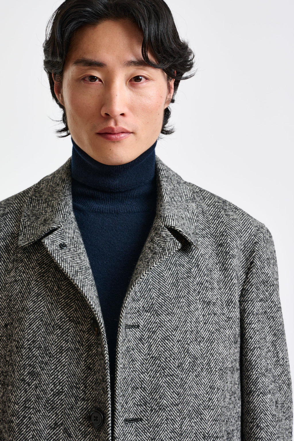 Grey Melange Wool Leeds Coat — detail 1
