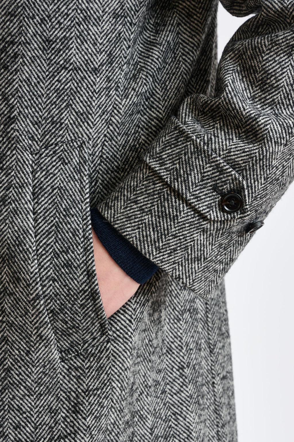 Grey Melange Wool Leeds Coat — detail 3