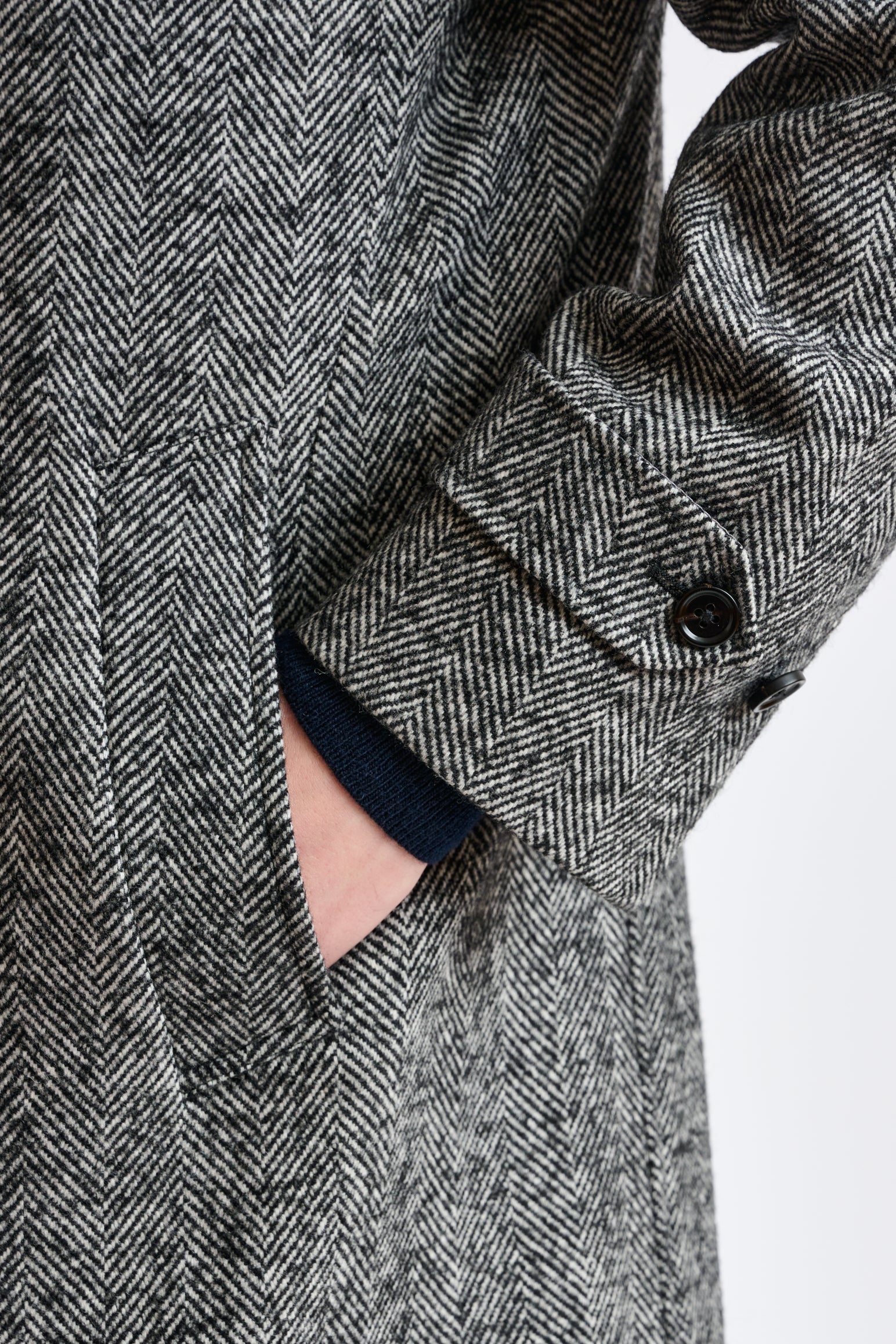 Grey Melange Wool Leeds Coat — detail 3