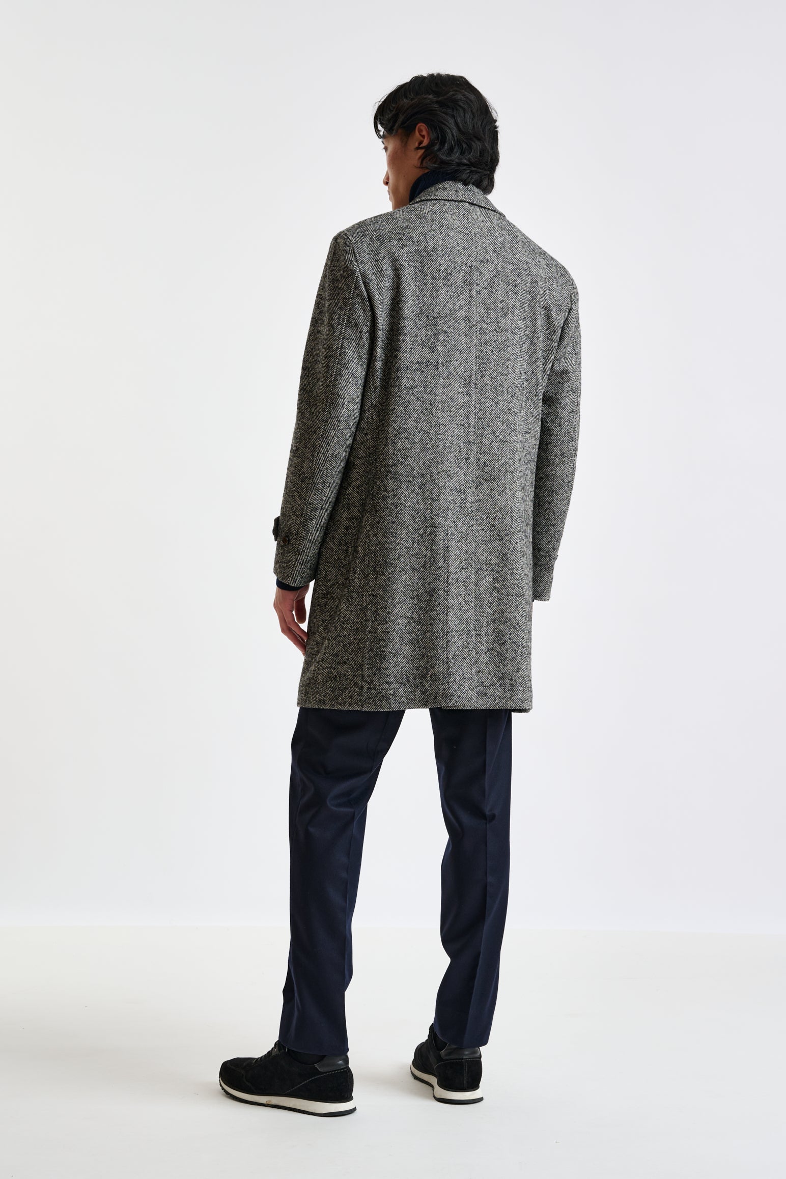 Grey Melange Wool Leeds Coat — detail 4