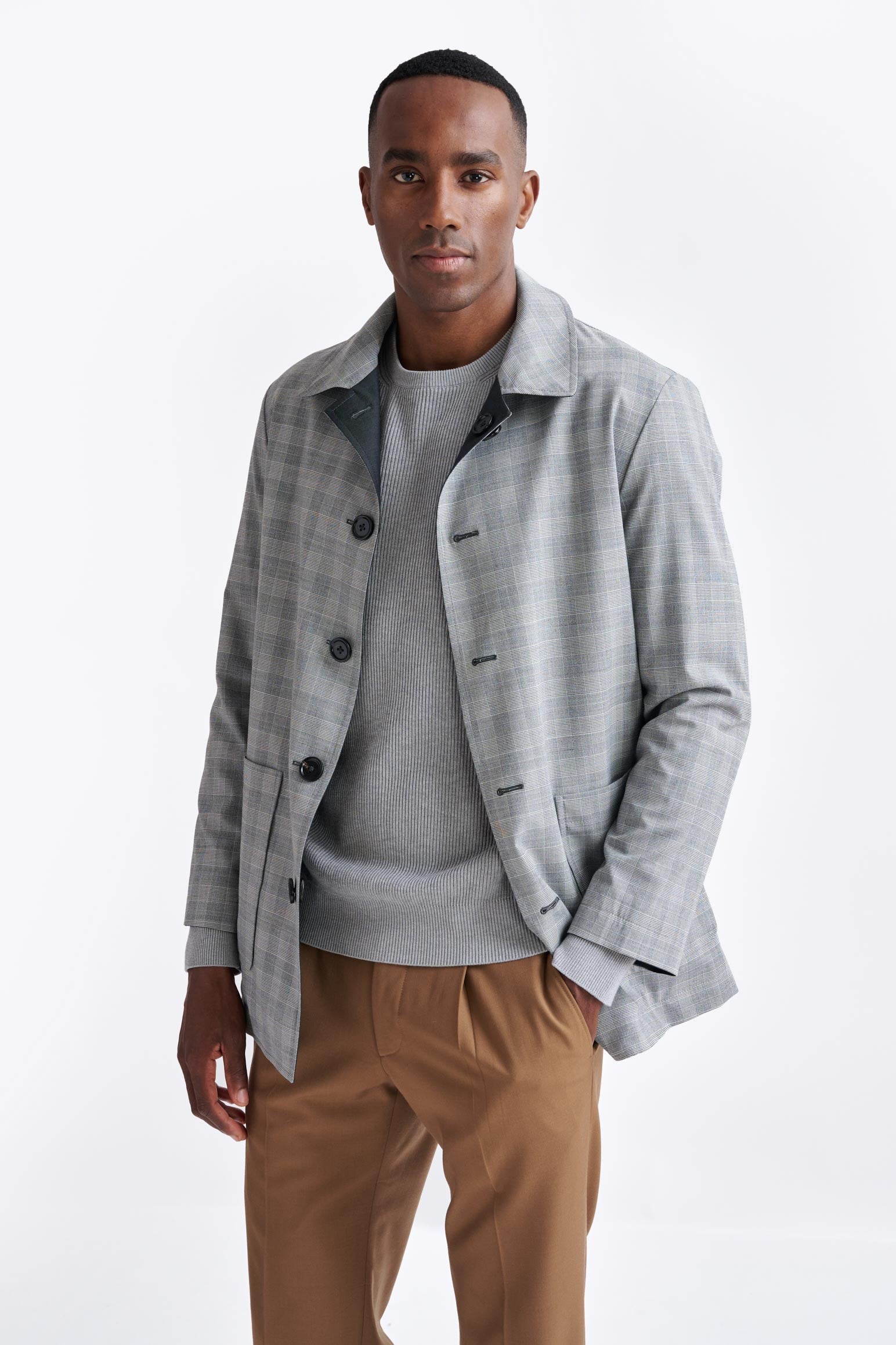 Dark Grey Wool Twill Membrane Troy Reversible Jacket