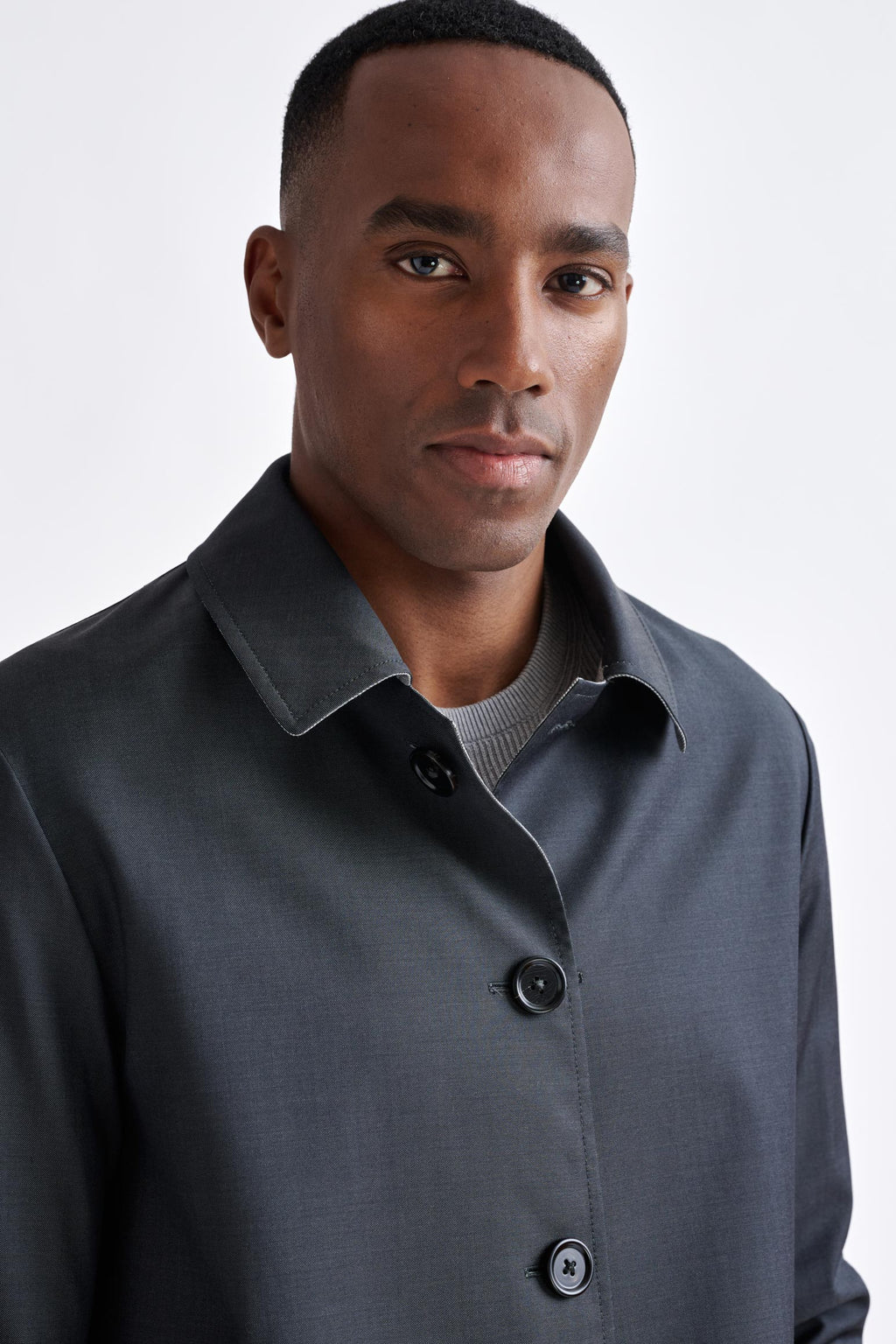 Dark Grey Wool Twill Membrane Troy Reversible Jacket — detail 3