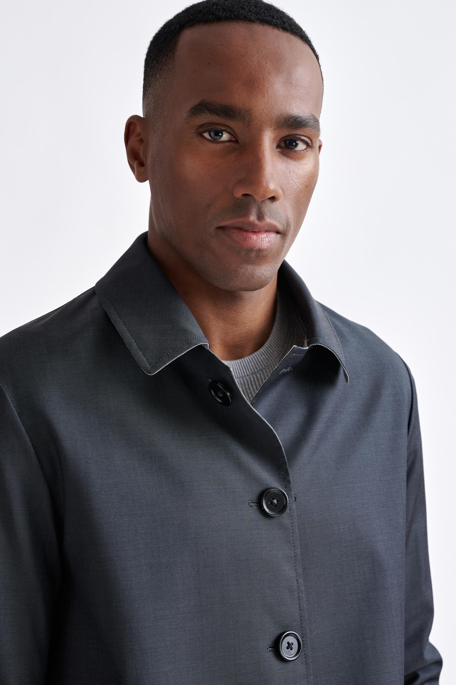 Dark Grey Wool Twill Membrane Troy Reversible Jacket — detail 3