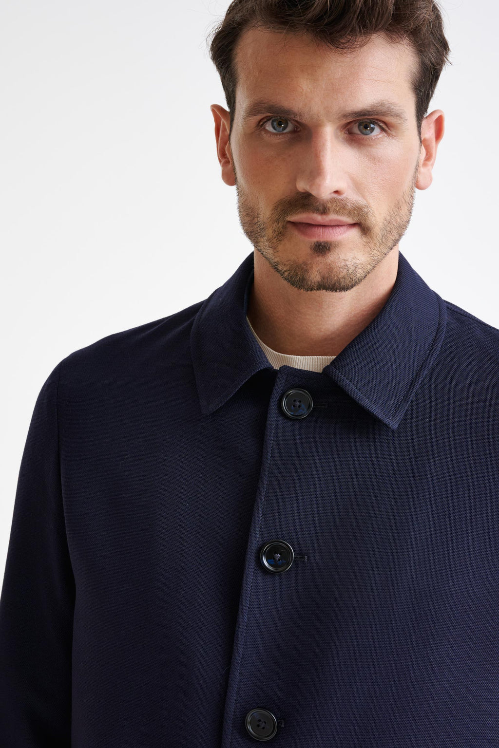 Dark Blue Wool Connect Troy Jacket — detail 2