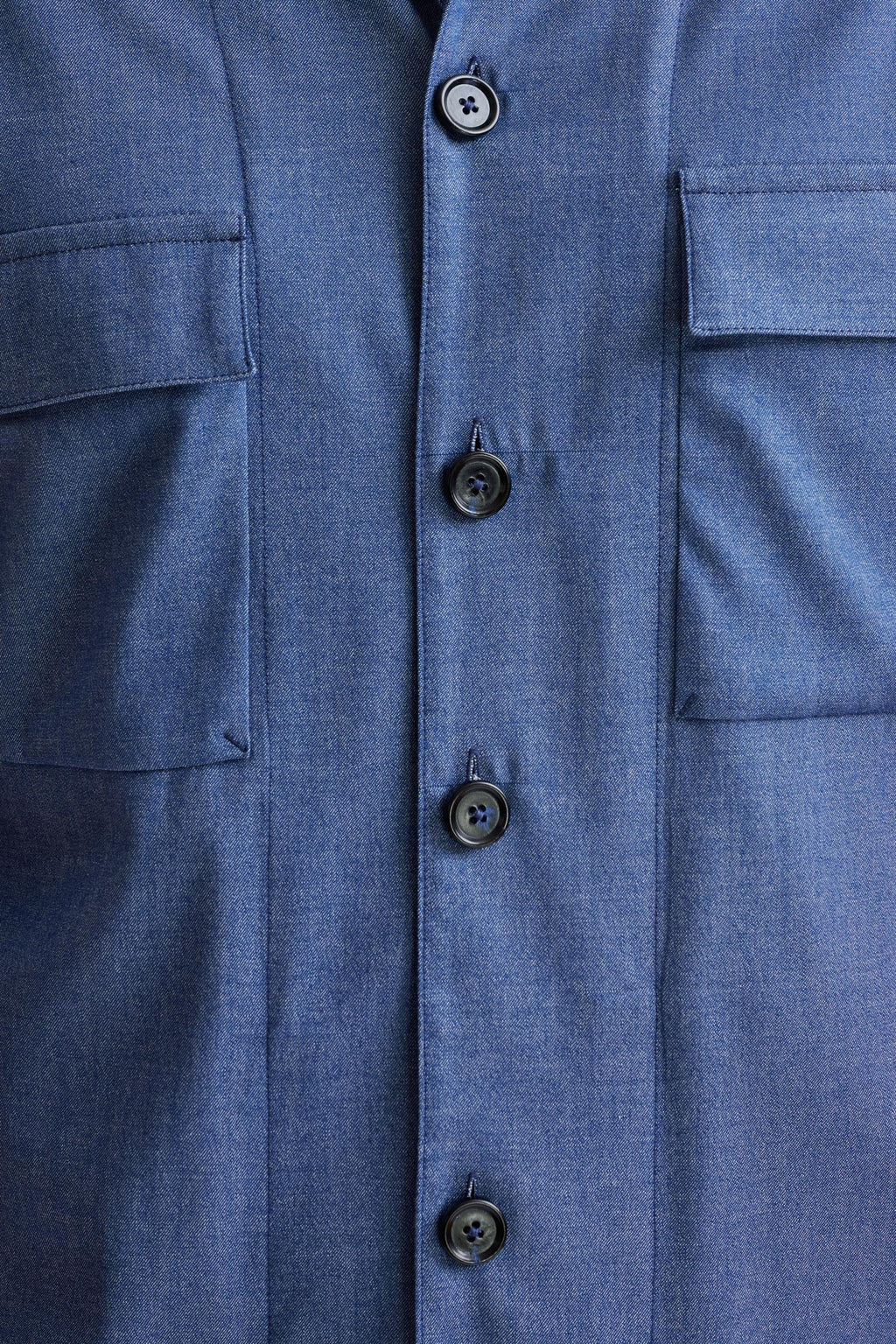 Blue Cotton Plymouth Overshirt Cashmere Denim — detail 2