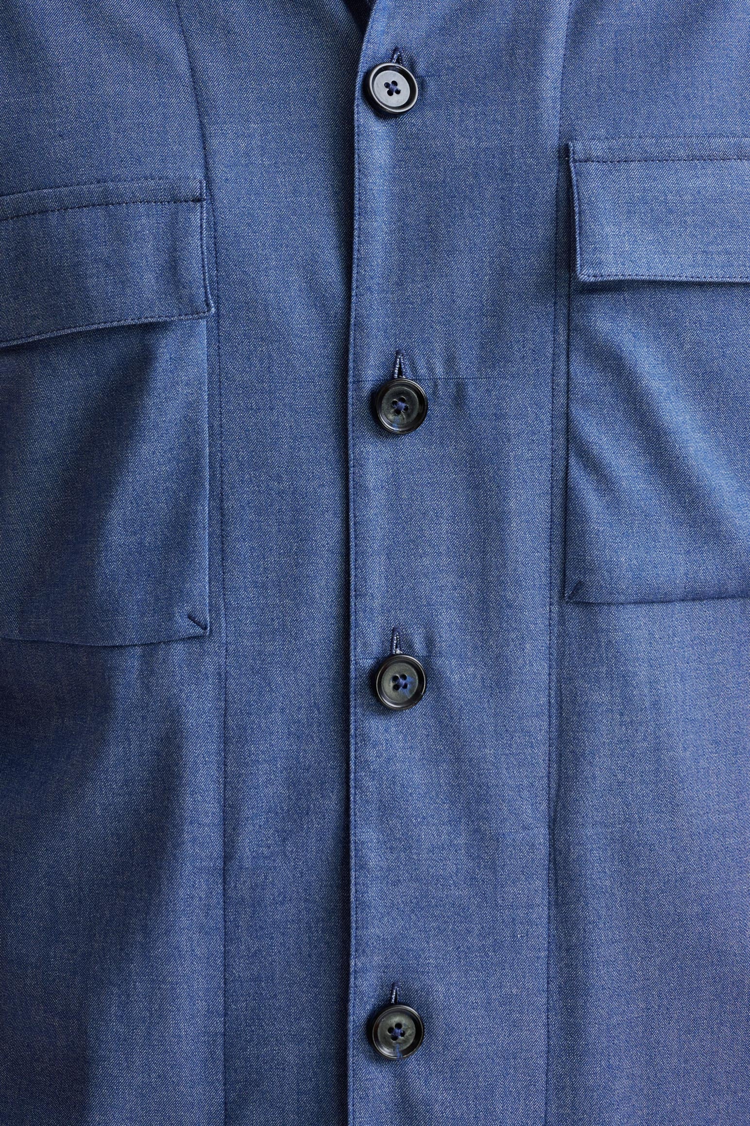 Blue Cotton Plymouth Overshirt Cashmere Denim — detail 2