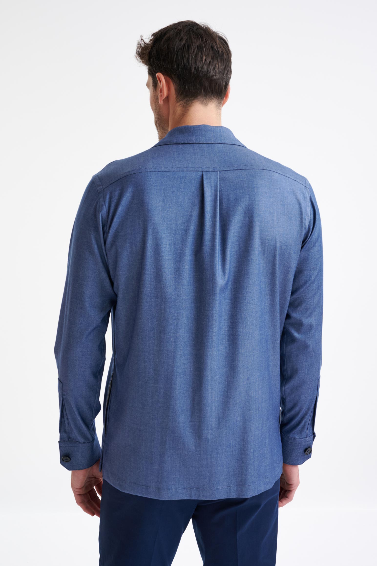 Blue Cotton Plymouth Overshirt Cashmere Denim — detail 5