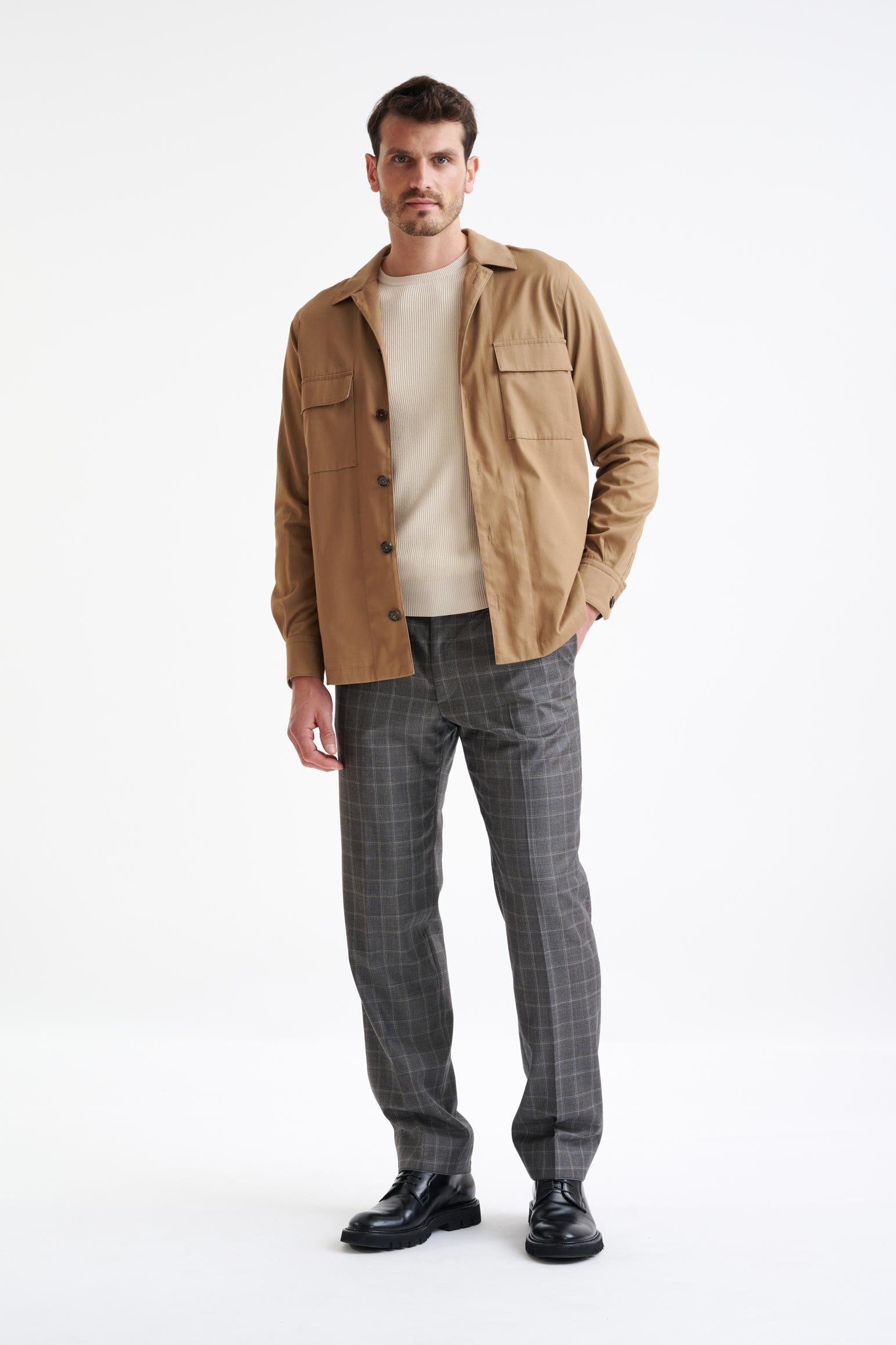 Beige Plymouth Overshirt Cashmere Cotton — detail 1