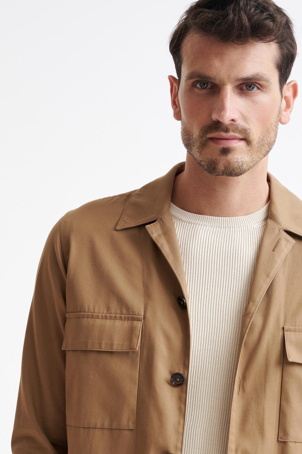 Beige Plymouth Overshirt Cashmere Cotton — detail 2