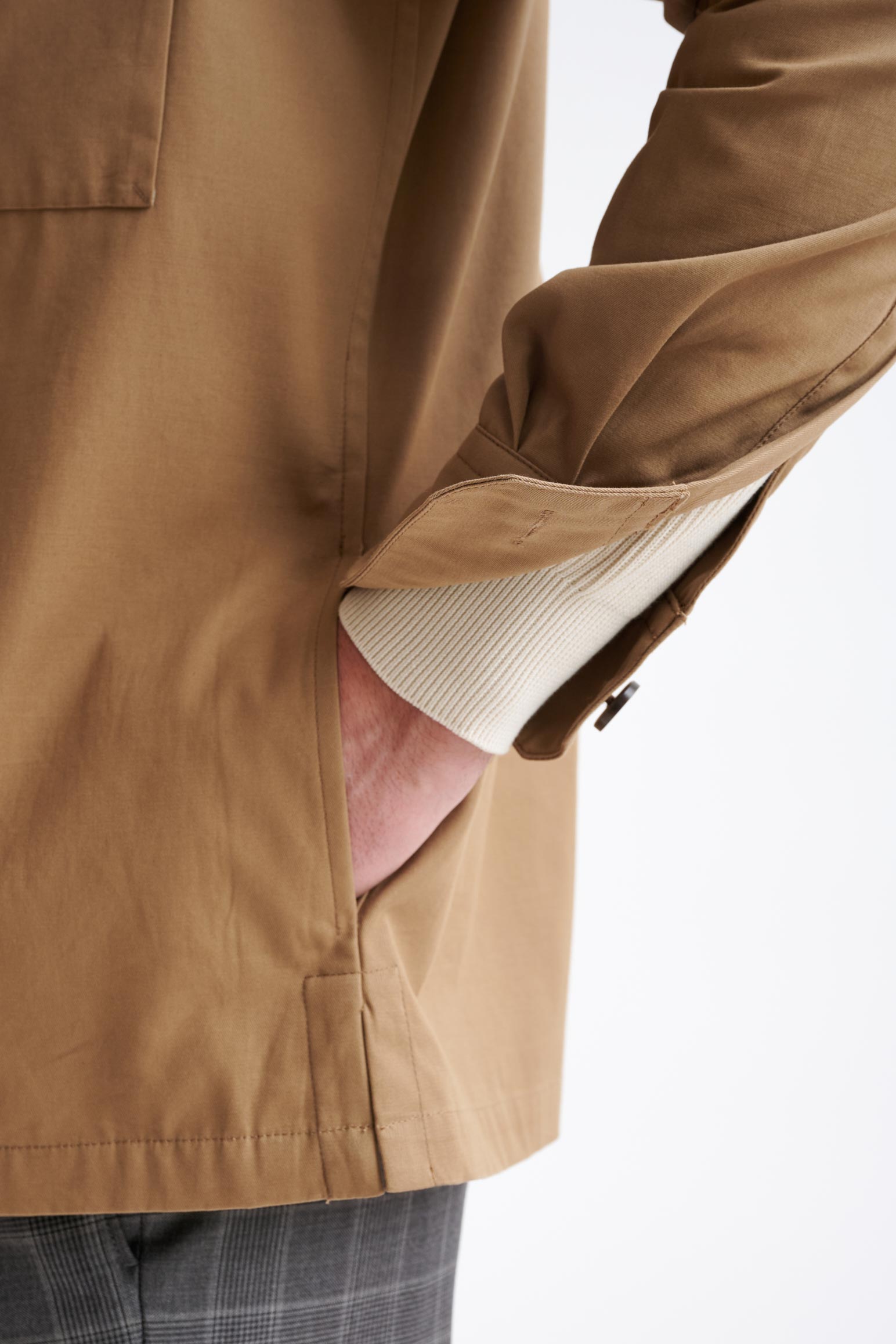 Beige Plymouth Overshirt Cashmere Cotton — detail 3