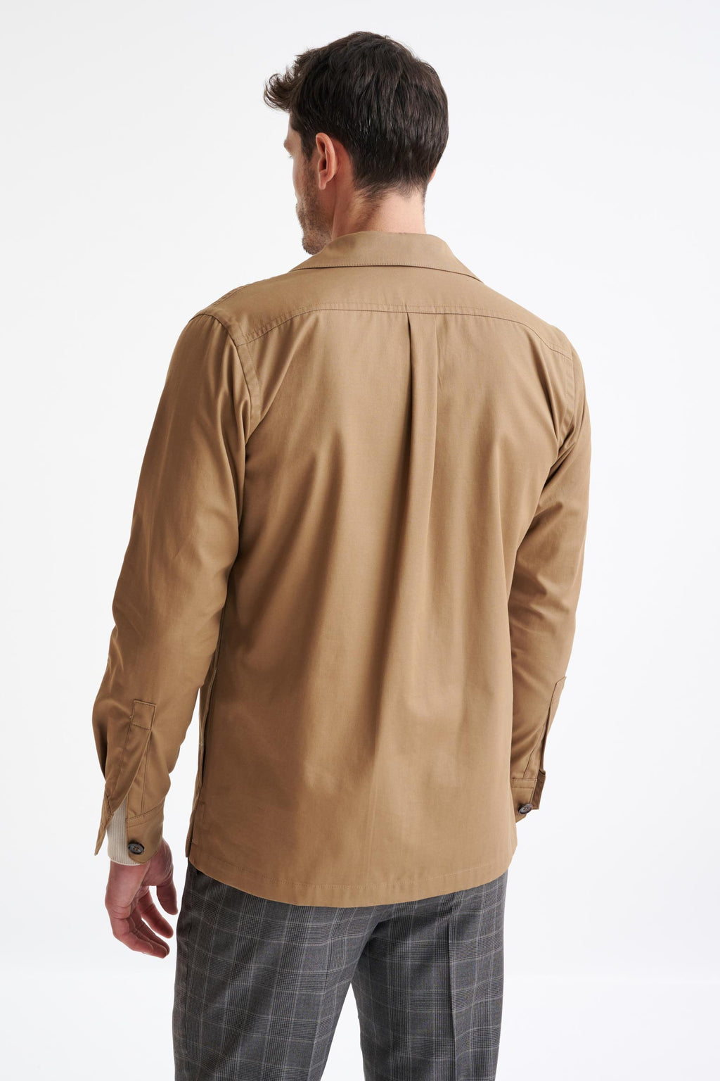 Beige Plymouth Overshirt Cashmere Cotton — detail 5