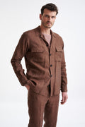 Brown Plymouth Overshirt Pure Linen