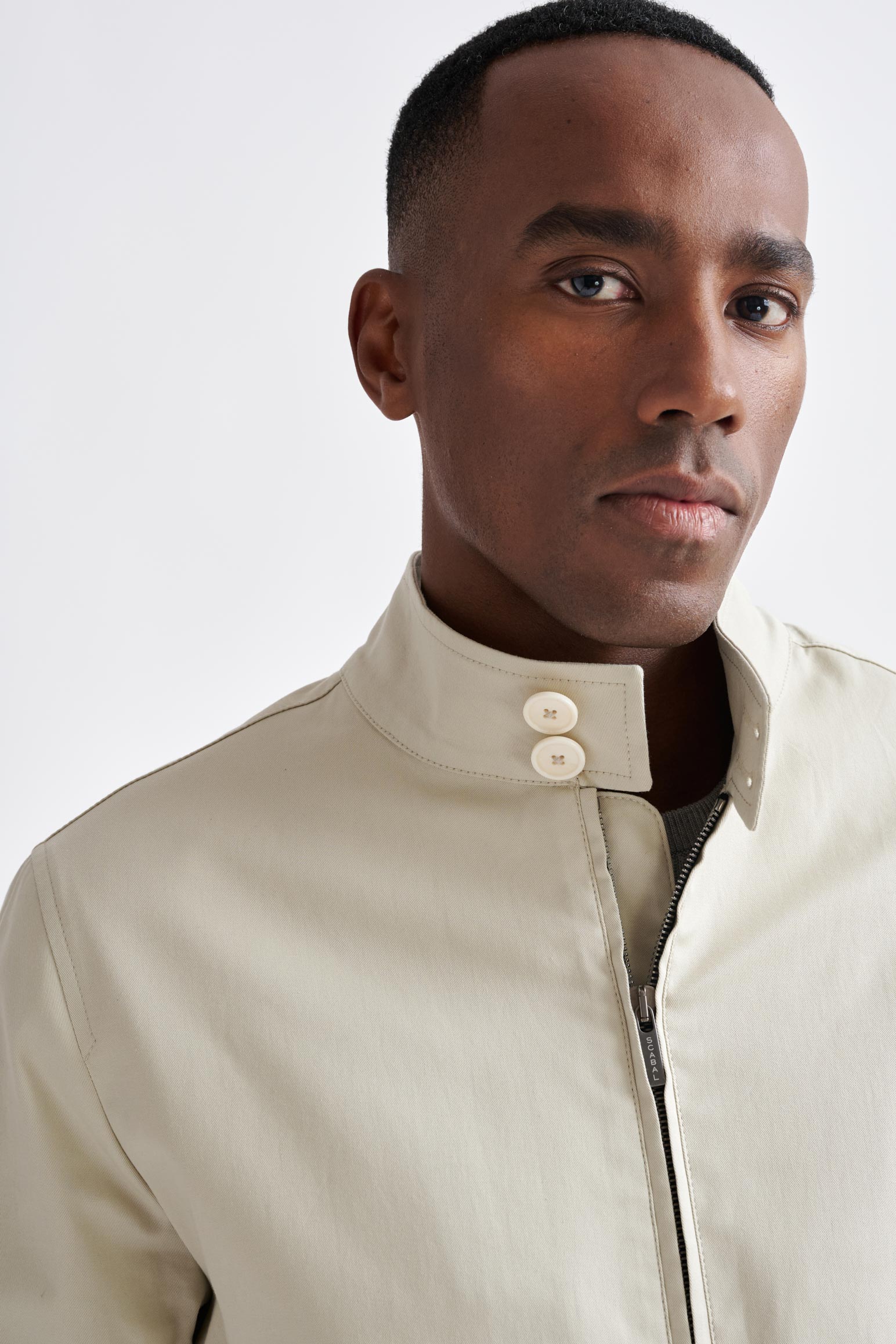 Beige Cashmere Cotton Warwick Bomber Jacket — detail 2