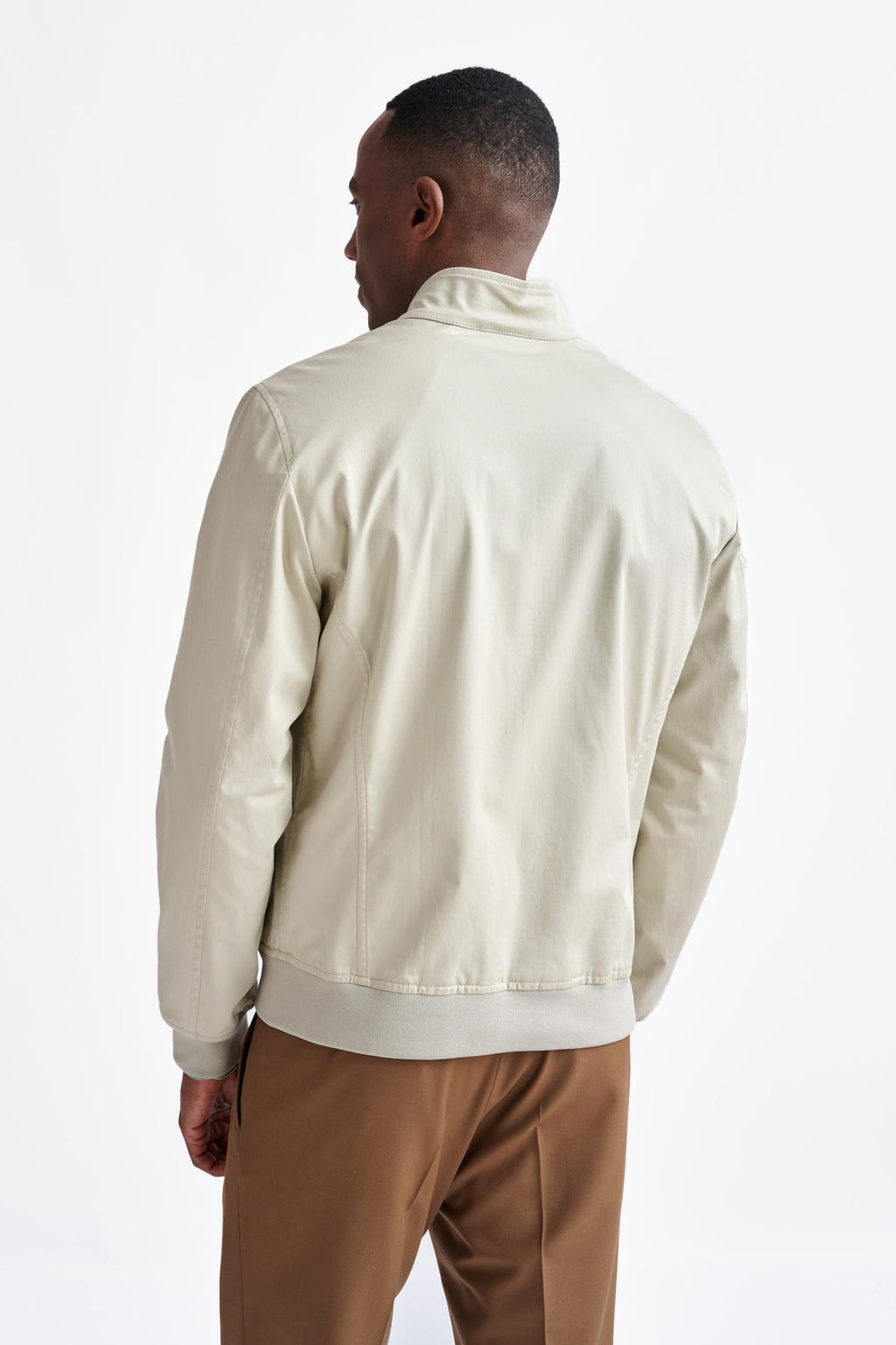 Beige Cashmere Cotton Warwick Bomber Jacket — detail 3