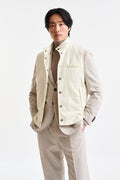 Light Beige Wool Keswick Waistcoat Flannel & Saxony