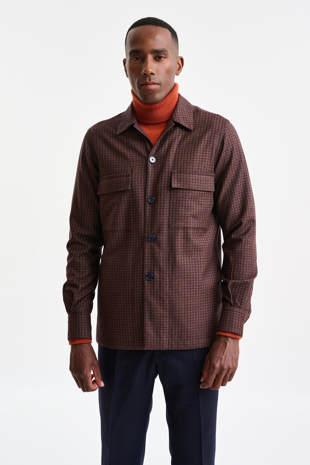 Medium Brown Wool Plymouth Overshirt Trend