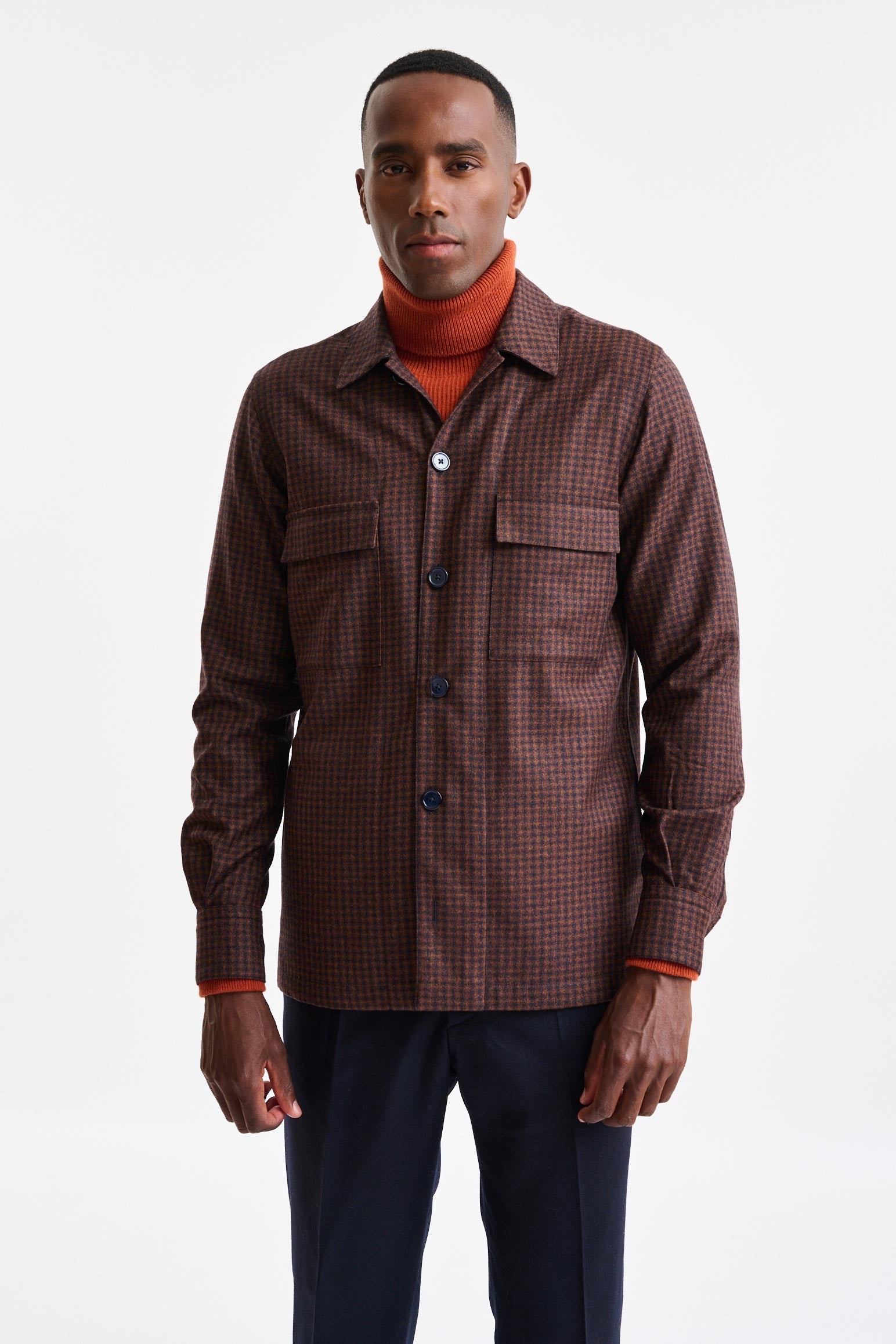 Medium Brown Wool Plymouth Overshirt Trend