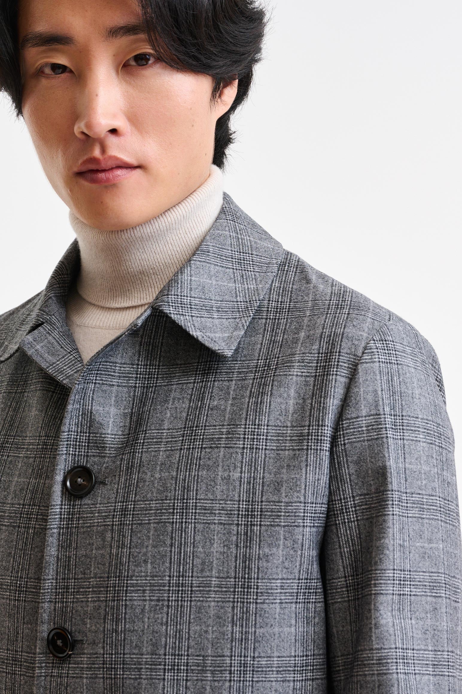 Check Grey Wool Troy Tech Jacket Hybrid — detail 3