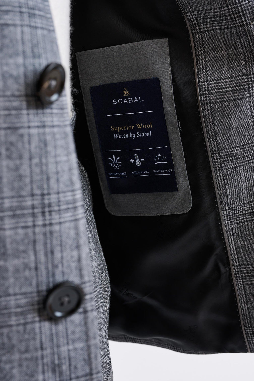 Check Grey Wool Troy Tech Jacket Hybrid — detail 5